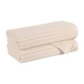 Cotton Rib Textured Ultra-Absorbent Bath Towel Set of 2